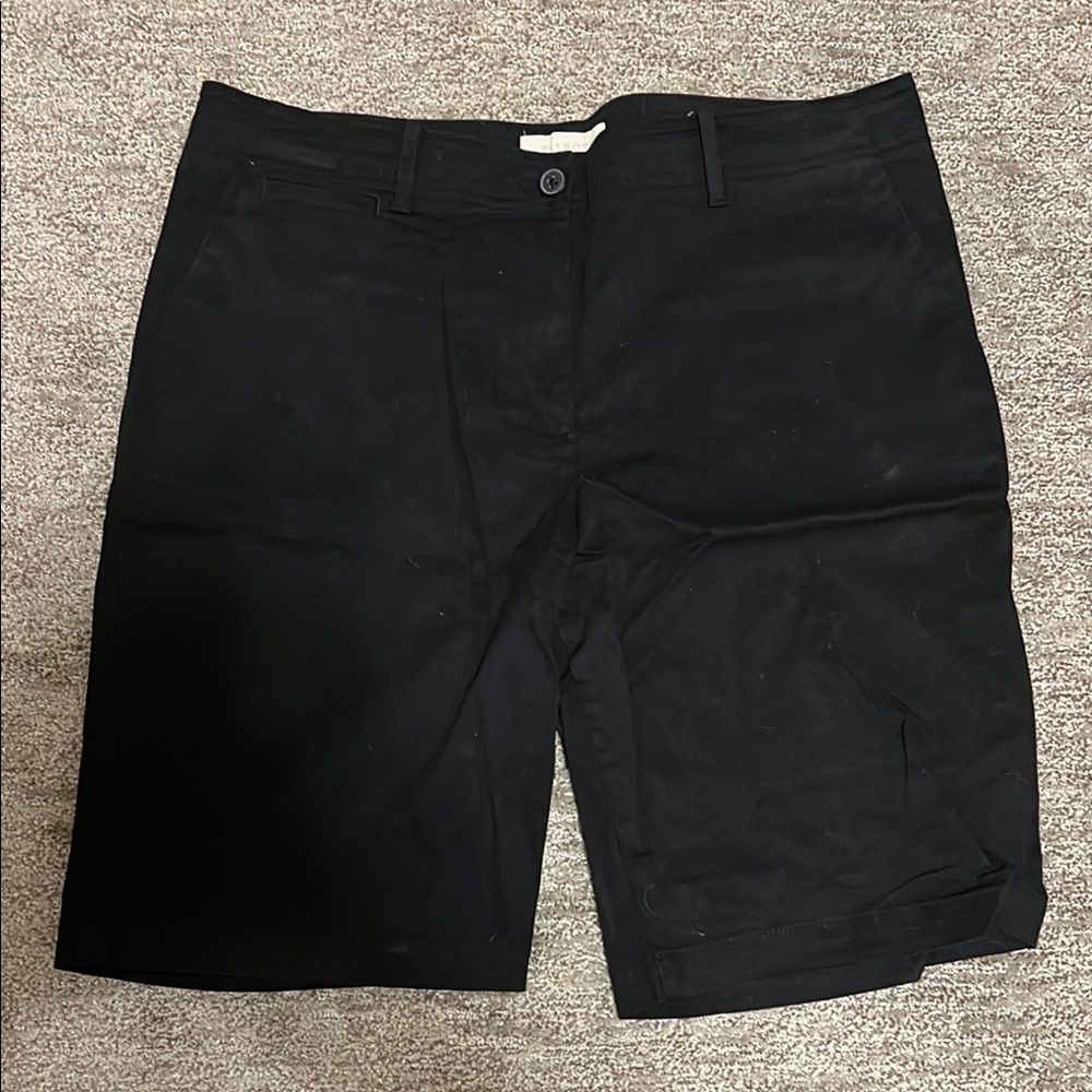 Talbots Black Flat Front Shorts Casual Style